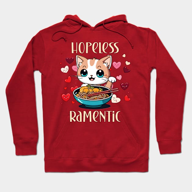 Kawaii kitten hopeless ramentic lover Hoodie by Edgi